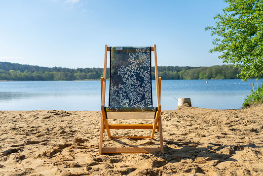 Wooden Frame Deck Chair With Upcycled PVC Skin